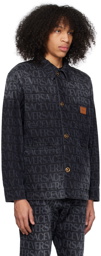 Versace Black Allover Denim Jacket