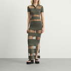 Coperni Women's Striped Sheer Polo Dress in Green