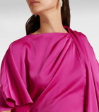 Safiyaa Reda gathered satin gown