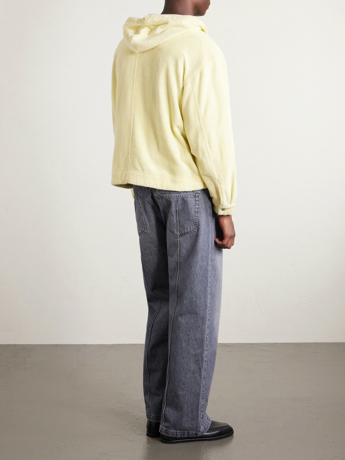 Auralee - Cotton-Blend Terry Zip-Up Hoodie - Yellow