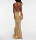 Norma Kamali Lamé fishtail slip gown