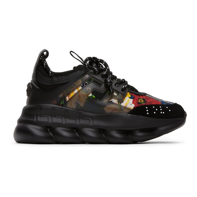 Photo: Versace SSENSE Exclusive Black Printed Chain Reaction Sneakers