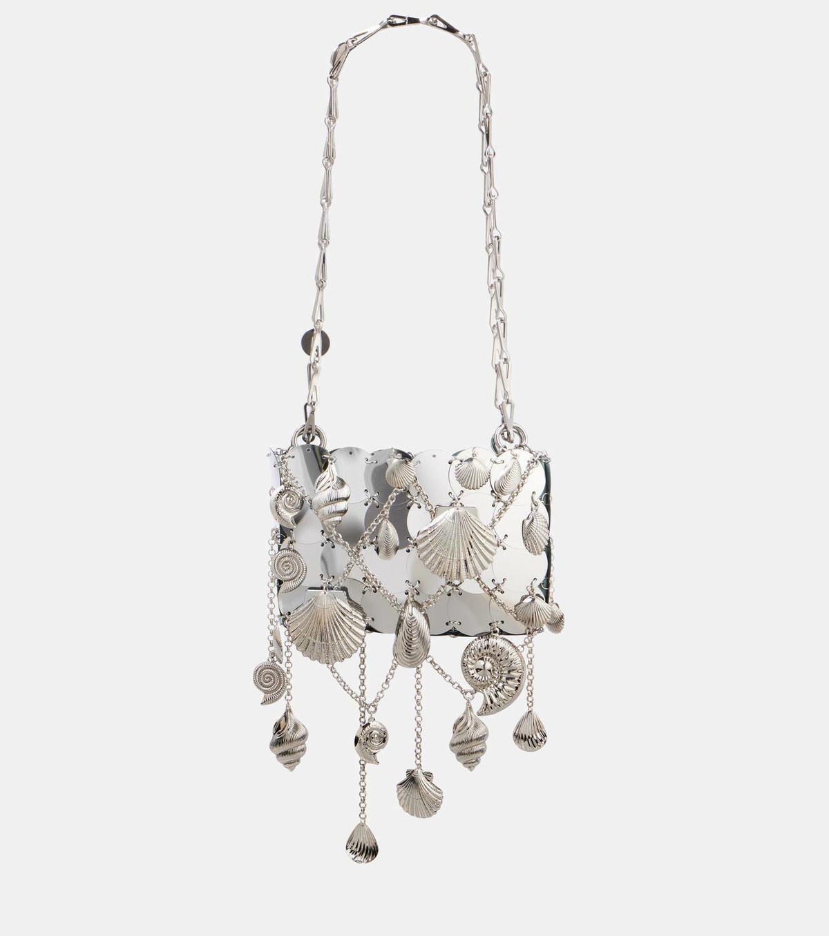 ショルダーバッグ・ポシェット Paco Rabanne 'Silver Sparkle Discs Large' Shoulder Bag Paco Rabanne Silver Sparkle Discs Large Shoulder Bags Silver