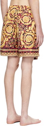Versace Underwear Gold & Red Wild Barocco Swim Shorts