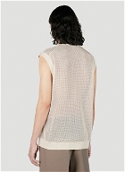 Prada - Logo Plaque Knit Vest in Natural