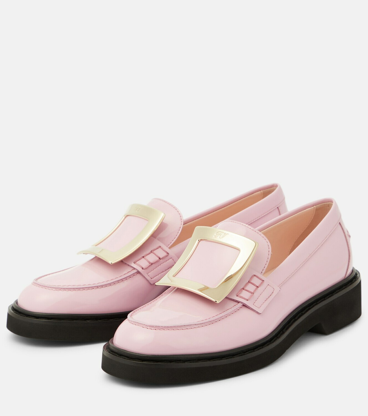 ROGER VIVIER 25S RANGERS CHAIN LOAFER IN OLIVE GRAY CALFSKIN