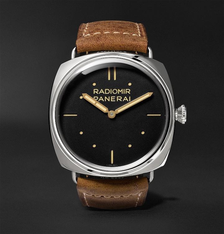 Photo: Panerai - Radiomir S.L.C. 3 Days Acciaio Hand-Wound 47mm Steel and Leather Watch, Ref. No. PAM00425 - Black