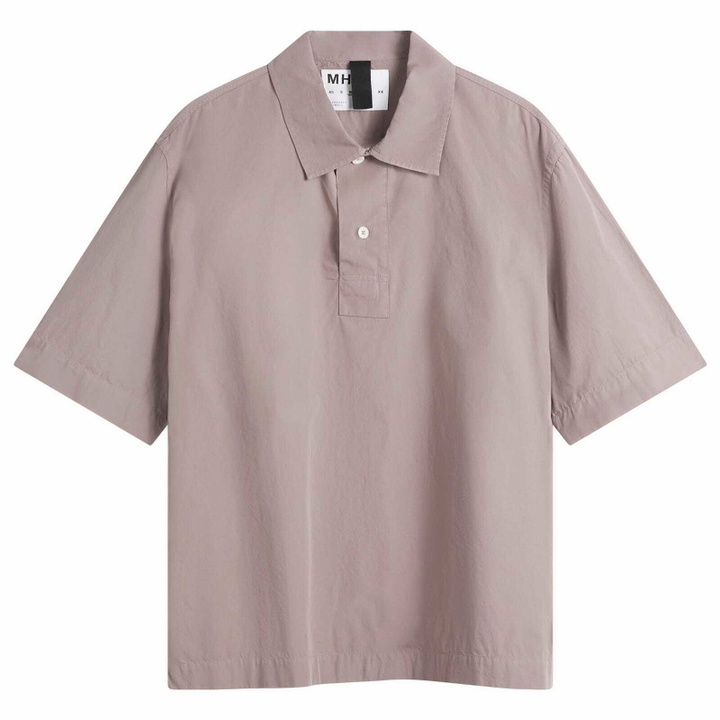 Photo: MHL by Margaret Howell Men's Offset Placket Polo in Mineral Pink