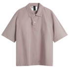 MHL by Margaret Howell Men's Offset Placket Polo in Mineral Pink