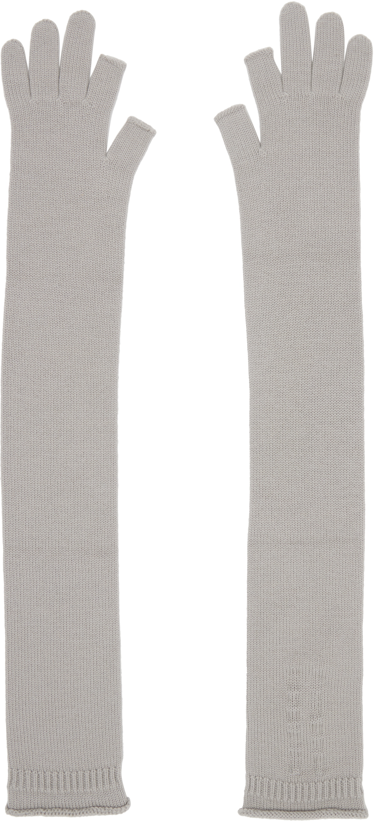 Rick Owens Gray Concordians Rasato Knit Opera Gloves