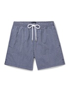 DRAKE'S - Mid-Length Printed Swim Shorts - Blue