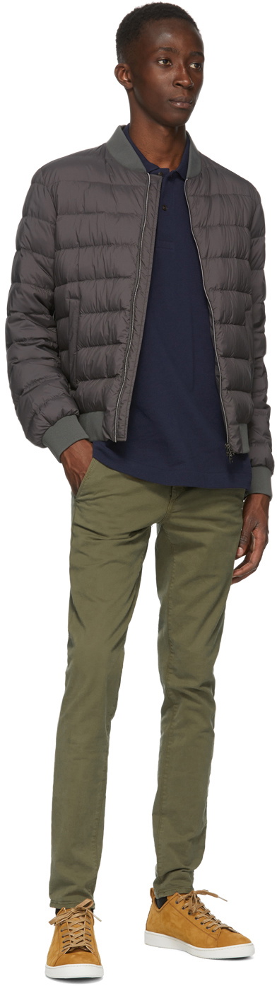 Herno Grey Down 'L'Aviatore' Bomber Jacket