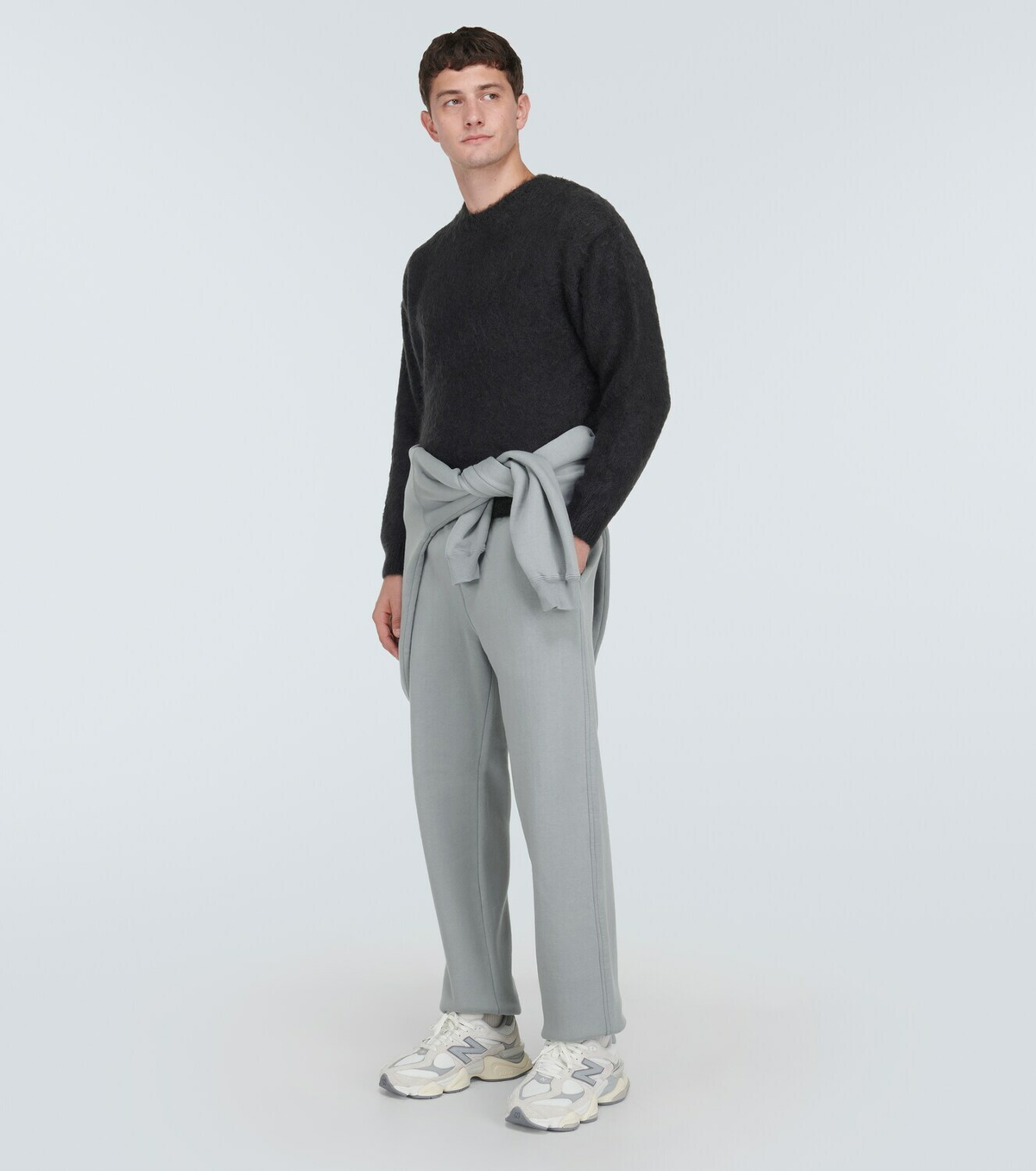 AURALEE SMOOTH SOFT SWEAT PANTS BLUE GRAY