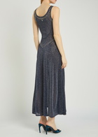 Rabanne Embellished Metallic-knit Midi Dress Navy