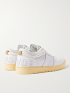 Rhude - Rhecess Logo-Appliquéd Distressed Leather Slip-On Sneakers - White