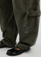 Loewe Womens Balloon Cotton Olive Cargo Trousers UK8/S