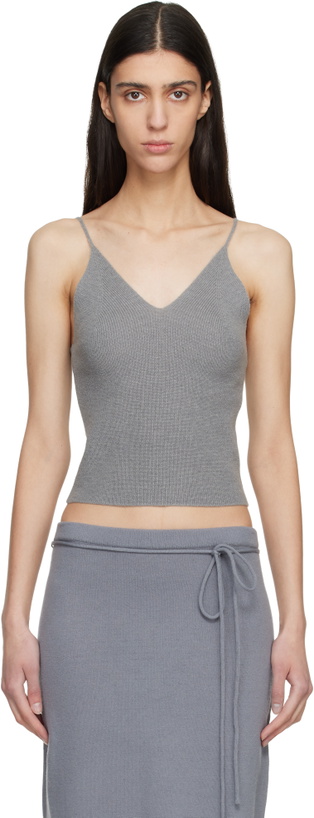 Photo: LE17SEPTEMBRE Gray Anne Sleeveless Knit Tank Top