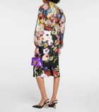 Dolce&Gabbana Rose Garden charmeuse midi skirt