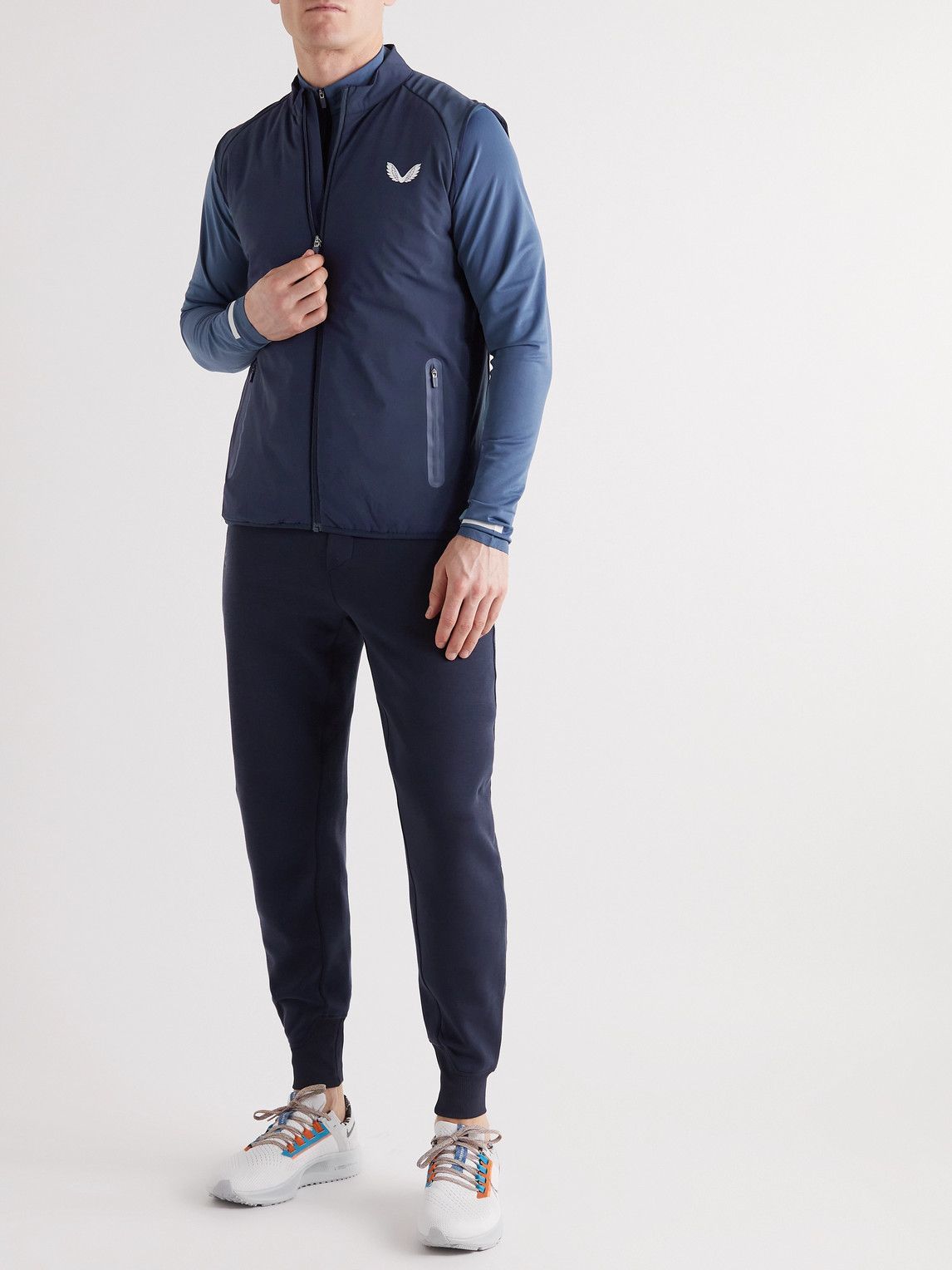 Castore - Active Padded Shell and Stretch-Jersey Gilet - Blue
