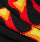Palm Angels - Intarsia Stretch Cotton-Blend Socks - Black