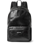 Balenciaga - Arena Logo-Print Crinkled-Leather Backpack - Black