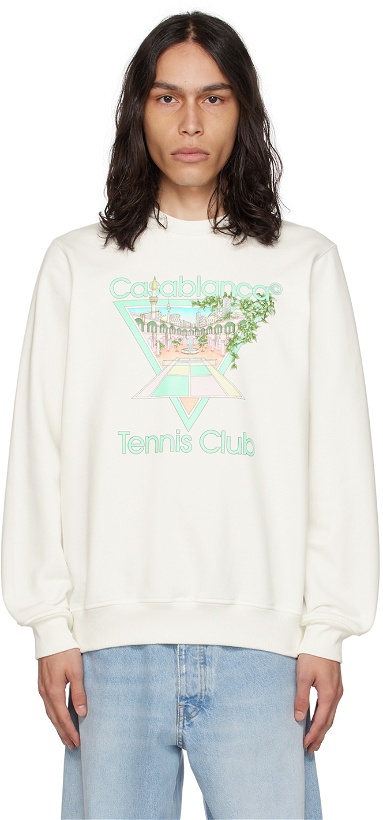 Photo: Casablanca White 'Tennis Club' Sweatshirt