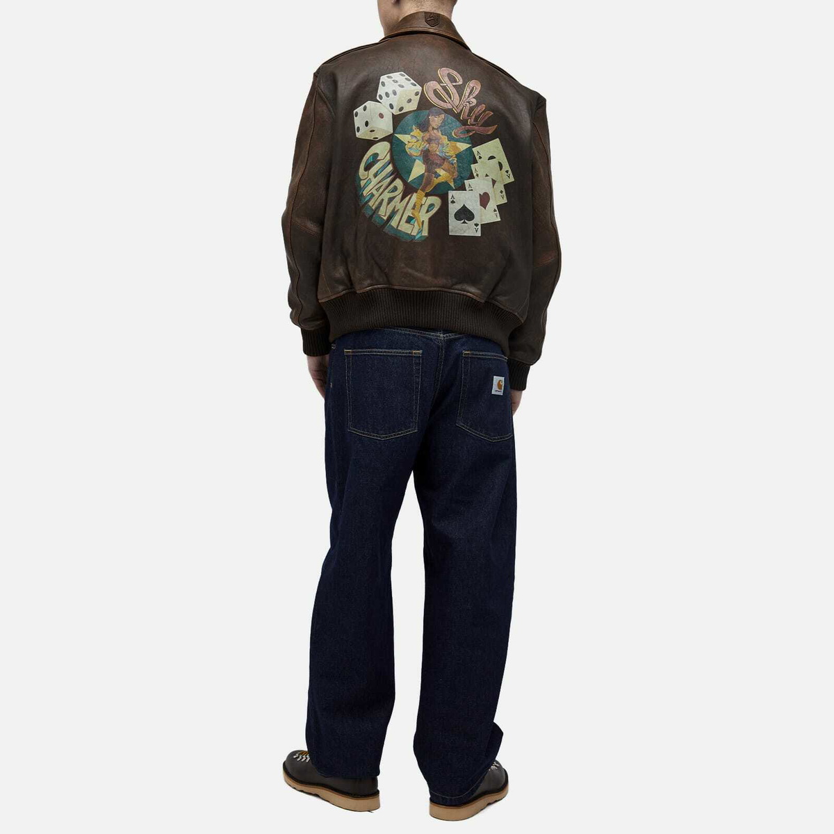 Avirex Men's Sky Charmer A-2 Leather Jacket in Vintage Brown Avirex