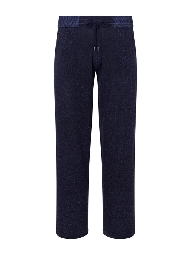 Photo: PIACENZA 1733 - Straight-Leg Silk and Linen-Blend Drawstring Sweatpants - Blue