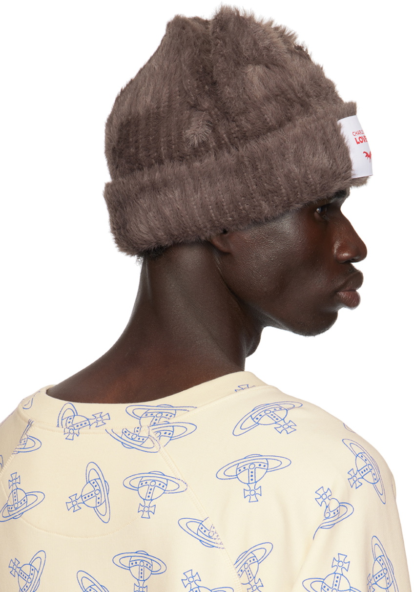 Charles Jeffrey LOVERBOY Brown Fluffy Chunky Ears Beanie Charles