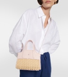 Loro Piana Leather-trimmed raffia tote bag