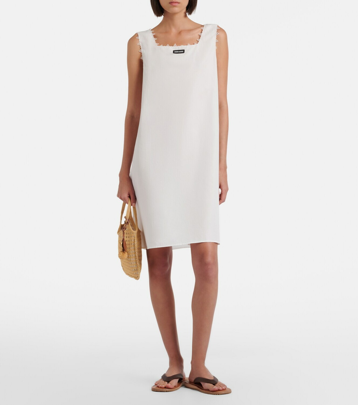 Miu Miu Ivy crochet raffia shoulder bag