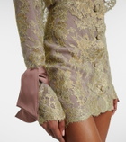 Saint Laurent Silk-trimmed lace minidress