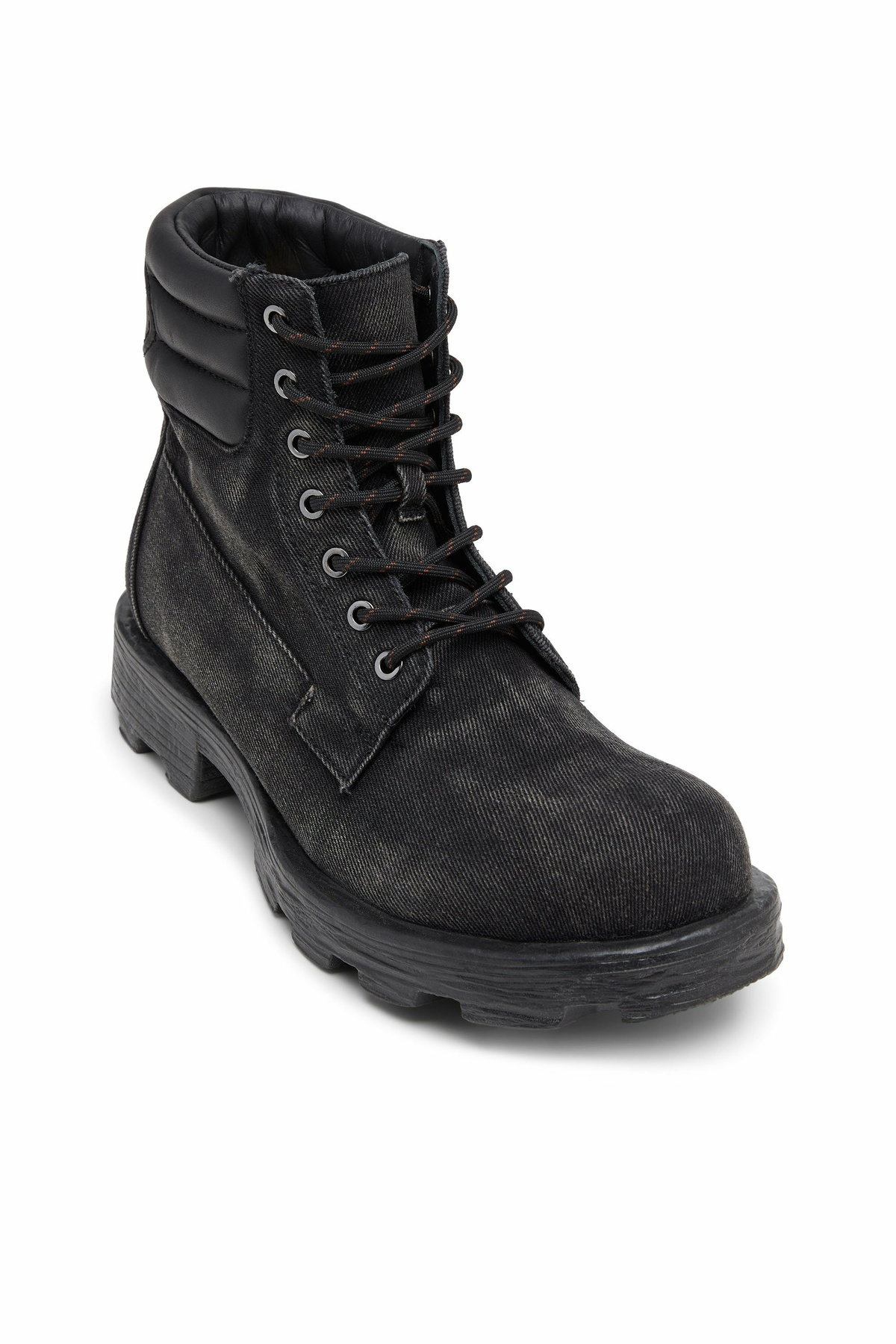 Diesel D-Hammer-Combat boots in denim and leather - Boots Mens in Black