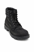 Diesel D-Hammer-Combat boots in denim and leather - Boots Mens in Black