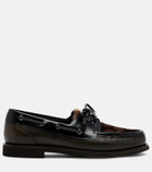 Brunello Cucinelli Monili calf hair-trimmed leather boat shoes
