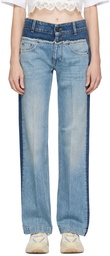 Stella McCartney Blue Paneled Jeans