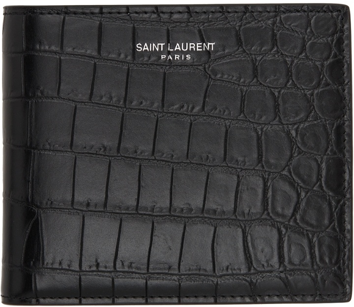 Photo: Saint Laurent Black Croc Logo East/West Wallet