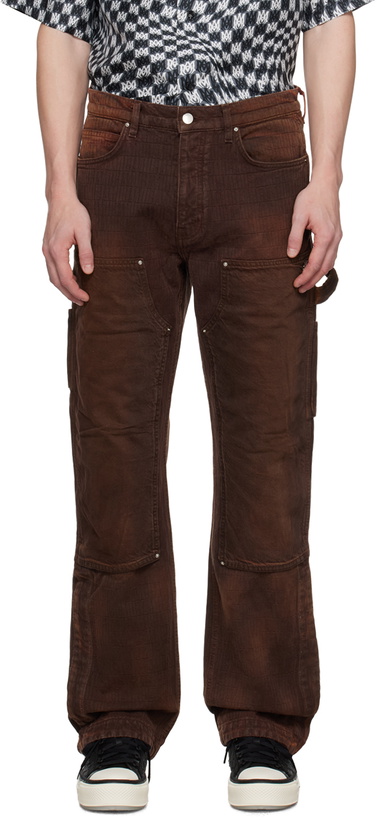 Photo: AMIRI Burgundy Jacquard Jeans