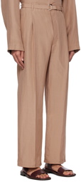 LEMAIRE Brown Belted Easy Trousers