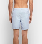 Onia - Charles Long-Length Striped Seersucker Swim Shorts - Blue