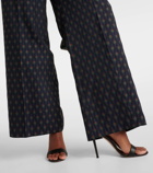 Etro High-rise wool and cotton wide-leg pants