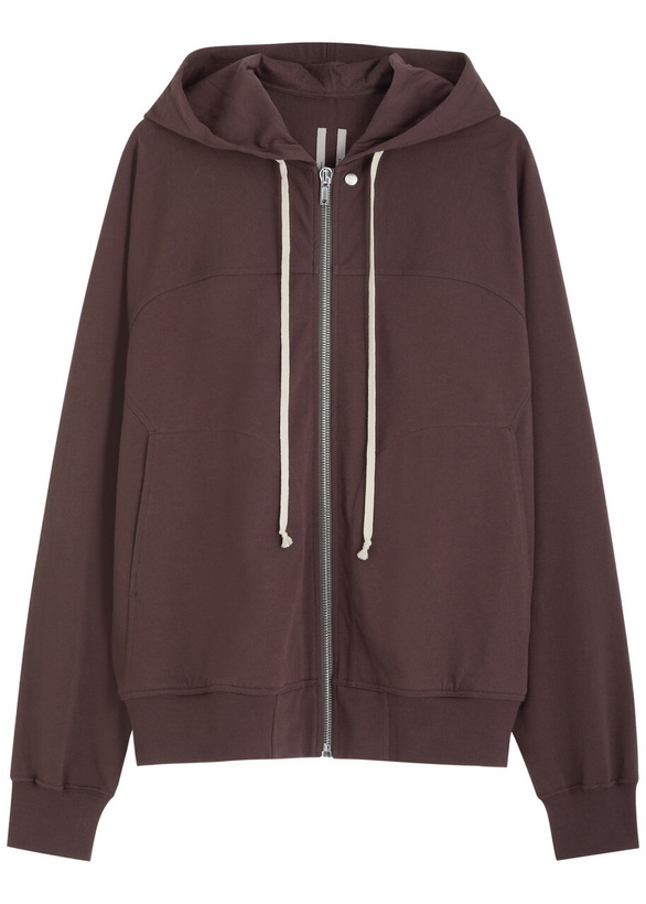 Photo: Rick Owens Hooded Cotton Sweatshirt Brown