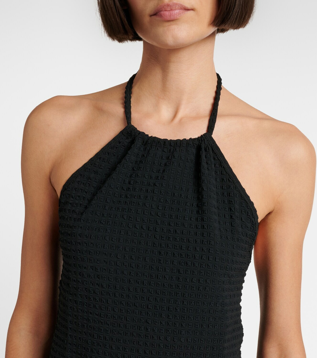 Hunza G Halterneck seersucker minidress