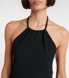 Hunza G Halterneck seersucker minidress