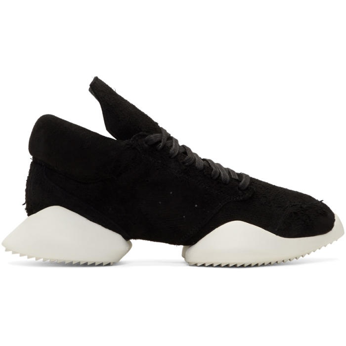 Photo: Rick Owens Black and White Adidas Edition Viscous Runner Sneakers 