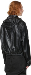 Rick Owens Black Sealed Leather Jacket