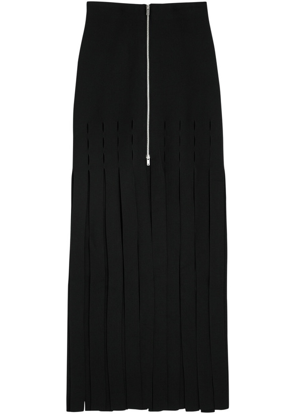 Photo: Nanushka Triana Fringed Knitted Midi Skirt Black