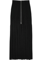 Nanushka Triana Fringed Knitted Midi Skirt Black