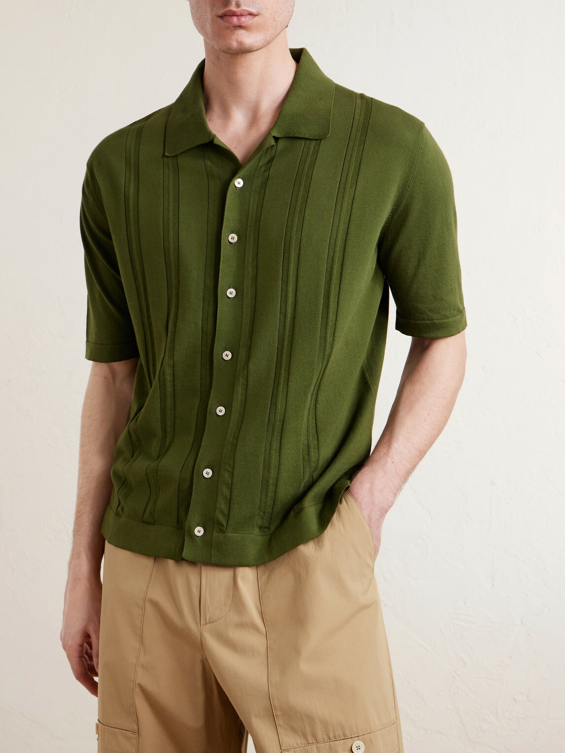 PIACENZA 1733 - Knitted Cotton Shirt - Green