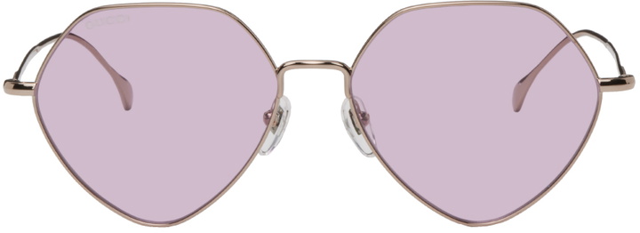 Photo: Gucci Gold Geometric Sunglasses